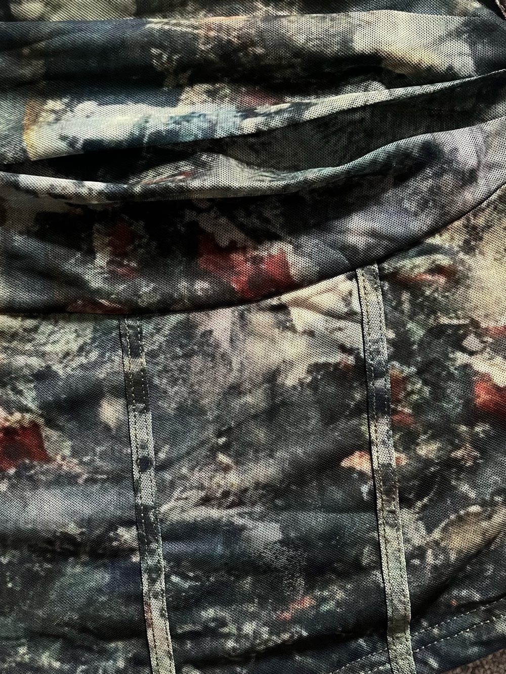 Painterly Abstract Watercolor Mesh Corset Cami - Picture 9 of 9